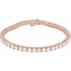 14K Rose 9 CTW Lab-Grown Diamond Line 7" Bracelet