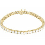 14K Yellow 8 CTW Lab-Grown Diamond Line 7" Bracelet