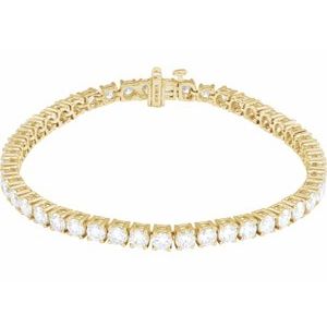 14K Yellow 8 CTW Lab-Grown Diamond Line 7" Bracelet