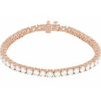 14K Rose 8 CTW Lab-Grown Diamond Line 7" Bracelet