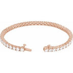 14K Rose 7 CTW Lab-Grown Diamond Line 7" Bracelet