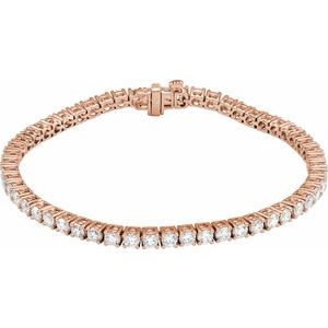 14K Rose 5 CTW Lab-Grown Diamond Line 7" Bracelet