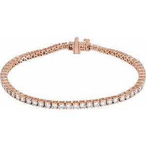 14K Rose 4 CTW Lab-Grown Diamond Line 7" Bracelet