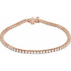 14K Rose 3 CTW Lab-Grown Diamond Line 7" Bracelet