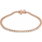 14K Rose 2 CTW Lab-Grown Diamond Line 7" Bracelet