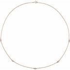 14K Rose 1/4 CTW Lab-Grown Diamond 5-Station 18" Necklace