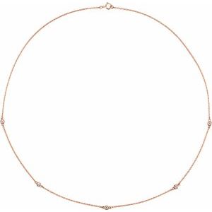 14K Rose 1/4 CTW Lab-Grown Diamond 5-Station 18" Necklace