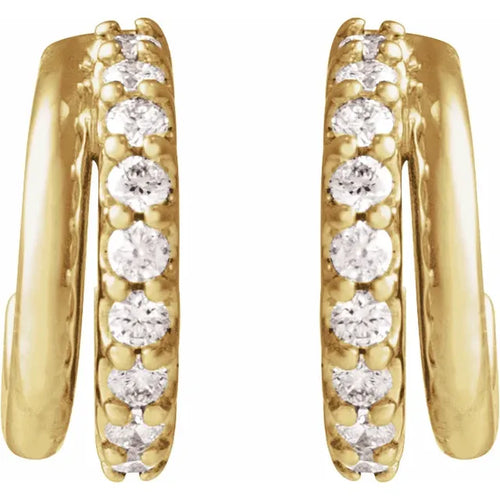 14K Yellow 1/6 CTW Natural Diamond Hoop Earrings
