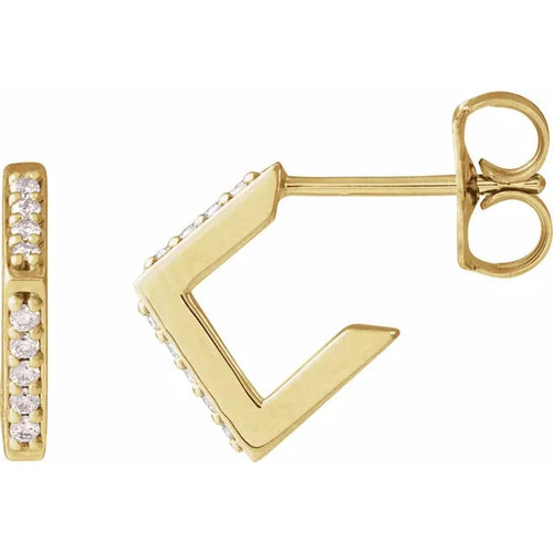 14K Yellow .07 CTW Natural Diamond Geometric Earrings