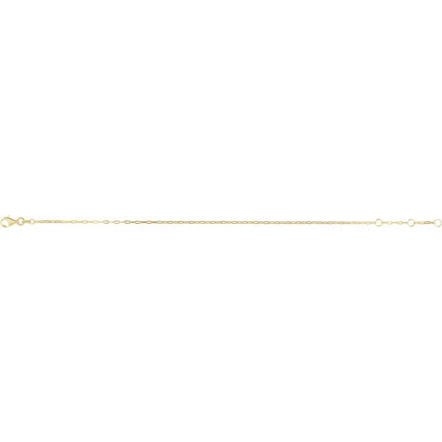 14K Yellow 1.25 mm Paperclip-Style 7" Chain