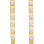 14K Yellow 1/6 CTW Natural Diamond 19.5 mm Hoop Earrings