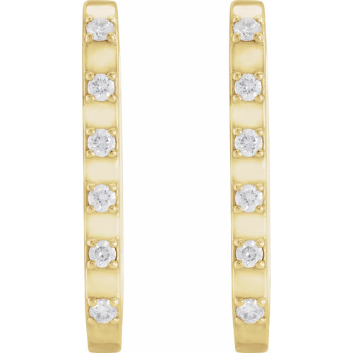 14K Yellow 1/6 CTW Natural Diamond 19.5 mm Hoop Earrings