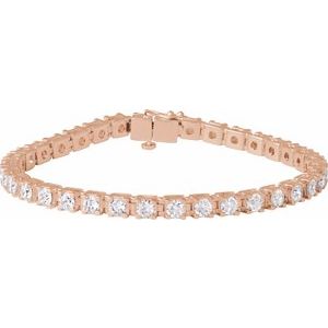 14K Rose 7 CTW Lab-Grown Diamond Line 7 1/4" Bracelet