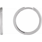 14K White Hinged 18 mm Hoop Earrings