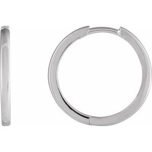 Platinum Hinged 18 mm Hoop Earrings