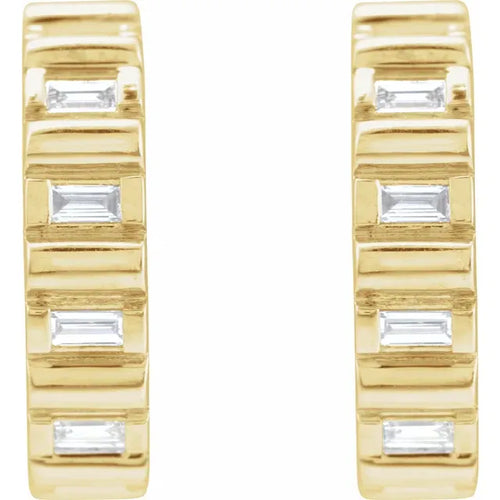 14K Yellow 1/5 CTW Natural Diamond 11.6 mm Hoop Earrings