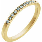 14K Yellow Natural Aquamarine Stackable Ring