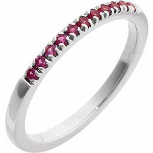 Sterling Silver Natural Ruby Stackable Ring