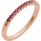 14K Rose Natural Ruby Stackable Ring