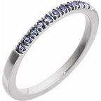 14K White Natural Alexandrite Stackable Ring