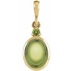14K Yellow 8x6 mm Natural Peridot Pendant