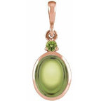 14K Rose 6x4 mm Natural Peridot Pendant