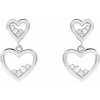 14K White 1/5 CTW Natural Diamond Heart Earrings