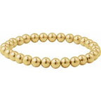 14K Yellow Gold-Filled 6 mm Elastic Bead 6 1/2" Bracelet