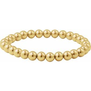 14K Yellow Gold-Filled 6 mm Elastic Bead 6 1/2" Bracelet