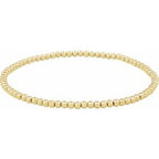 14K Yellow Gold-Filled 2.5 mm Elastic Bead 6 1/2" Bracelet