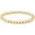 14K Yellow Gold-Filled 5 mm Elastic Bead 6 1/2" Bracelet