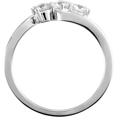 14K White 1/2 CTW Lab-Grown Diamond Three-Stone Ring