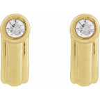 14K Yellow 1/5 CTW Natural Diamond Solitaire J Hoop Earrings