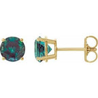 14K Yellow 6 mm Lab-Grown Alexandrite Stud Earrings