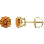 14K Yellow 7 mm Natural Citrine Stud Earrings