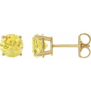 14K Yellow 7 mm Lab-Grown Yellow Sapphire Stud Earrings