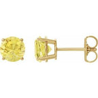 14K Yellow 8 mm Lab-Grown Yellow Sapphire Stud Earrings