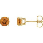 14K Yellow 5 mm Natural Citrine Stud Earrings