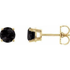 14K Yellow 5 mm Natural Black Onyx Stud Earrings