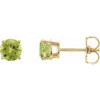 14K Yellow 5 mm Natural Peridot Stud Earrings