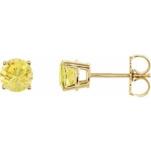 14K Yellow 5 mm Natural Yellow Sapphire Stud Earrings