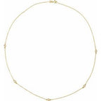 14K Yellow 1/4 CTW Natural Diamond 5-Station 18" Necklace