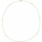 14K Yellow 1/3 CTW Natural Diamond 7-Station 24" Necklace
