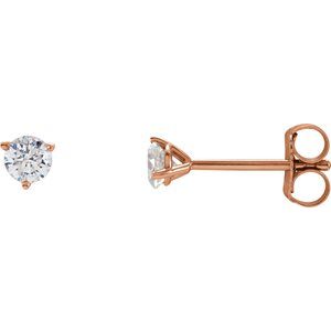 14K Rose 1/4 CTW Natural Diamond Stud Earrings