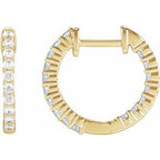 14K Yellow 1/2 CTW Lab-Grown Diamond Inside-Outside Hinged 14.5 mm Hoop Earrings