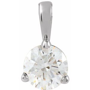 14K White 1/3 CT Lab-Grown Diamond Pendant