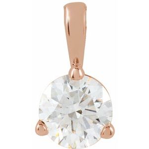 14K Rose 1/3 CT Lab-Grown Diamond Pendant
