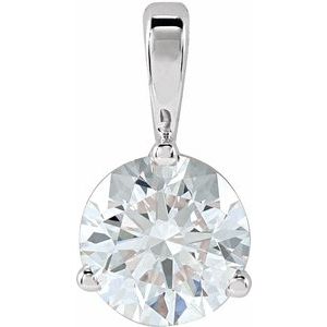14K White Lab-Grown Moissanite Pendant