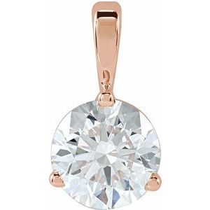 14K Rose 3/4 CT Lab-Grown Diamond Pendant