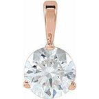 14K Rose Lab-Grown Moissanite Pendant